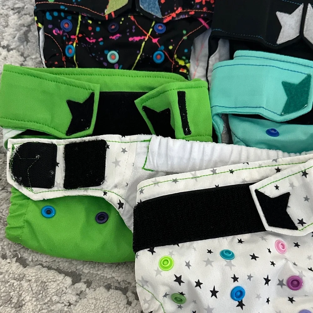 Size 0 Ragababe Velcro cloth reusable diaper shells (7 pieces)